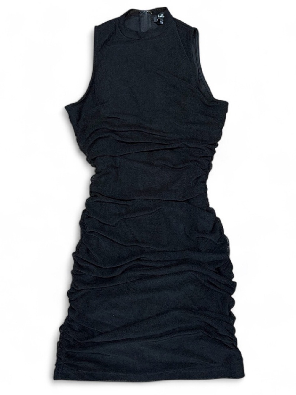 Lulus Sleeveless Ruched Black Dress